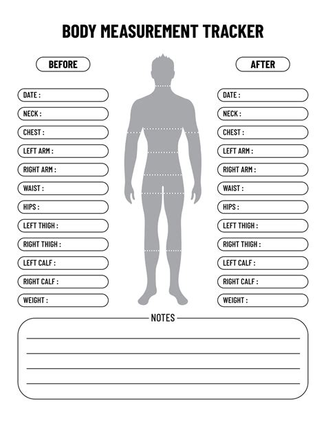 Body Measurement Tracker Printable Printable Word Searches Hot Sex Picture