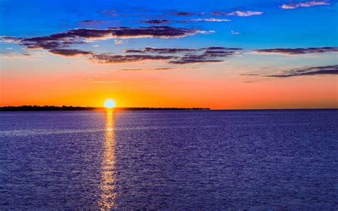 Sea Aeyaey Sunset Landscape Sky Clouds Ocean Wallpaper 2560x1600