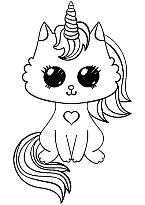 Unicorn Cat Coloring Pages - Coloring Home