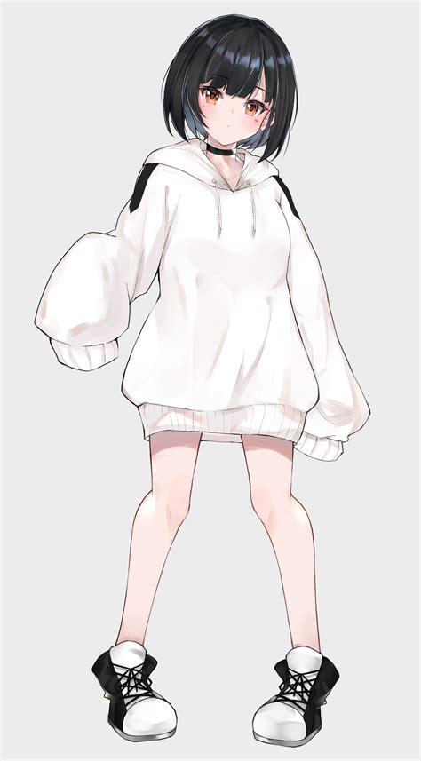 Hoodie Kawaii Cute Anime Girl With Mask Anime Wallpaper Hd