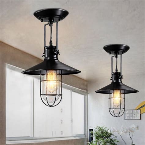 We have an assortment of flush mount lights for modern and traditional homes. Nautical Cone Semi Flush Mount Lighting 1 Head Metal ...