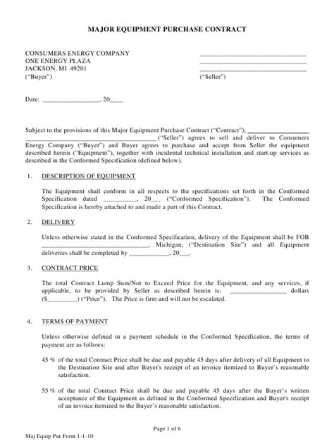 They will in no way define, limit, extend, or aid in the construction of the scope, extent, or intent of this agreement. Equipment Purchase Agreement Template ...