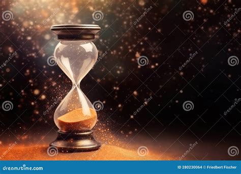 An Hourglass With Sand Coming Out Of It Generative Ai Image Stock