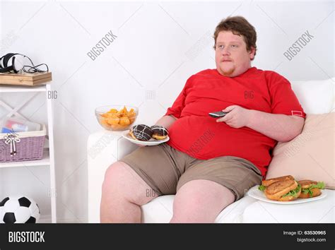 Lazy Overweight Male Image Photo Free Trial Bigstock
