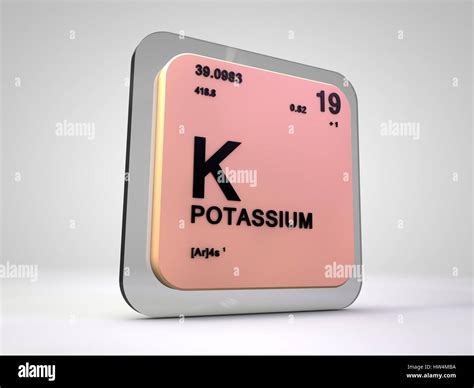 Potassium K Chemical Element Periodic Table 3d Render Stock Photo