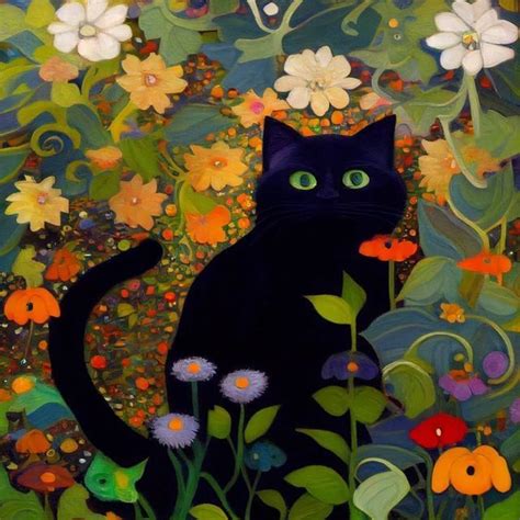 Pin By Marina Koroleva On Котики Cat Art Black Cat Art Illustration Art