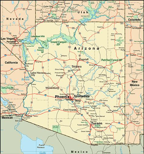 Arizona Map And Arizona Satellite Images