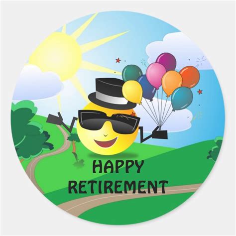 Happy Retirement From Cool Classic Round Sticker Uk