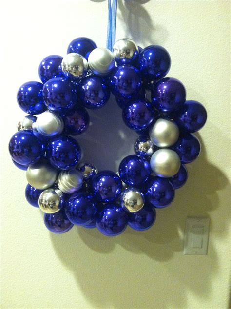 Blue And Silver Ornament Wreath Beautiful Christmas Decorations Silver