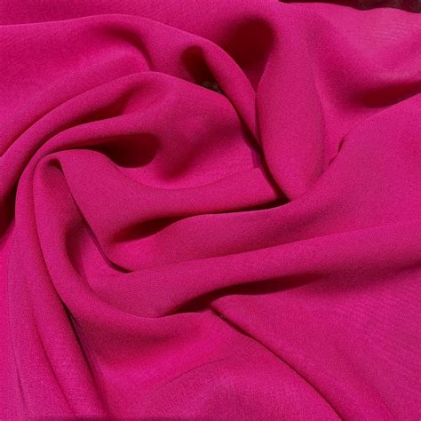 Fuchsia Crepe Silk Georgette Fabric — Tissus En Ligne