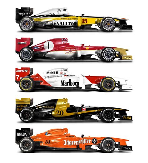 Classic F1 Liveries From The Past Applied To A Formula 1 Car
