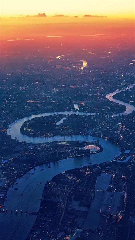 London Cityscape Sunset River Aerial View Free 4k Ultra Hd
