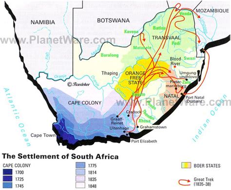 Map Of South Africa Suggested Routes Planetware