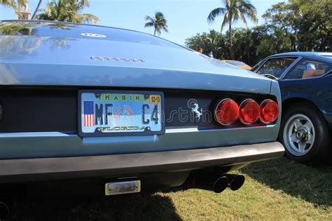 Classic Sports Car Tail Lights And Rear Deck Editorial Photography
