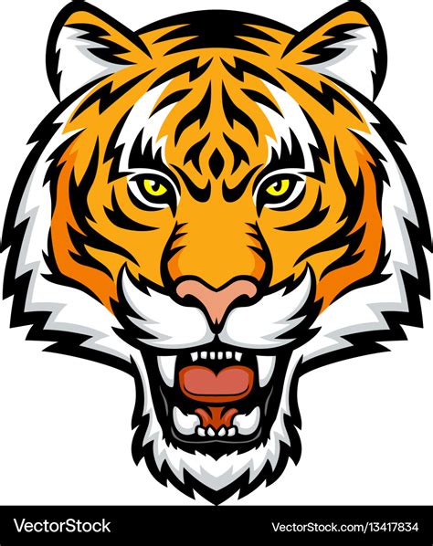 Tiger Head Logo Mascot Template Vector Illustration Tiger Art Vector