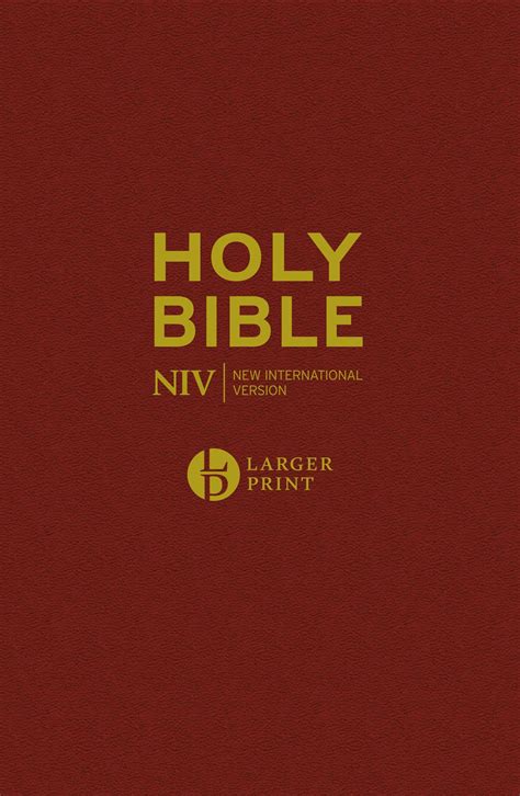 Niv Larger Print Burgundy Hardback Bible By New International Version