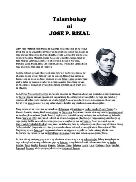 Jose Rizal Talambuhay