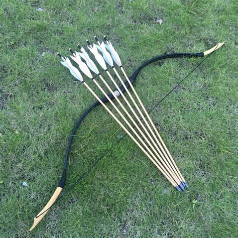 With 6 Wooden Arrows20 60lbs Traditional Archery Hunting Handmade