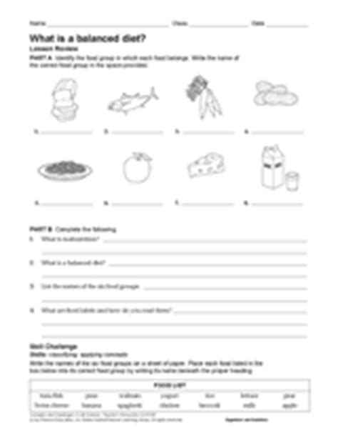 Select one or more questions using the checkboxes above each question. What Is a Balanced Diet? Health & Nutrition Printable (6th-12th Grade) - TeacherVision.com