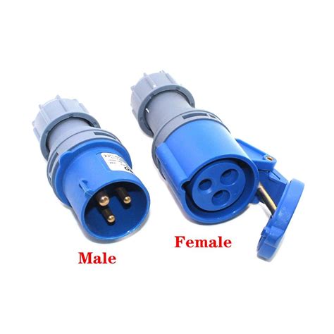 Industrial Plug Connector 16a 6h 250v Waterproof Dustproof Ip44 2pe