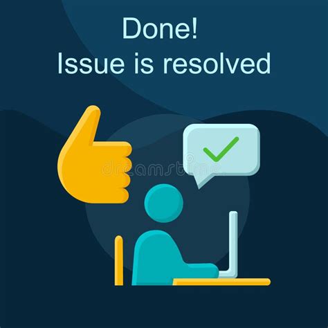 Resolved Issue Flat Concept Vector Icon Stock Vector Illustration Of