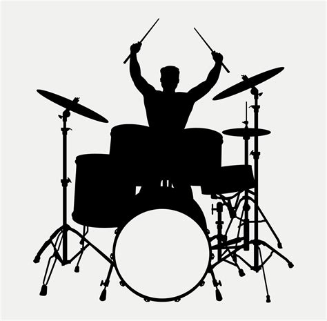 Drummer Silhouette Vector Art Icons And Graphics For Free Download