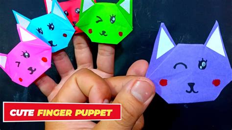 Origami Cat Finger Puppet Easy Origami Hand Puppet Youtube