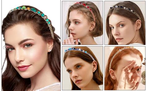 Candygirl 7 Pieces Hairbands Women Crystal Headbands For Girls Jewel