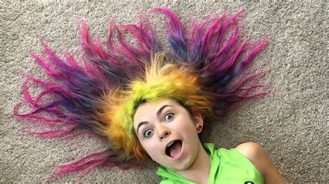 Rainbow Girl Hair Styles 8 Years Of Dyed Hair Youtube