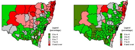 B New South Wales Local Government Areas Unemployed Persons As A