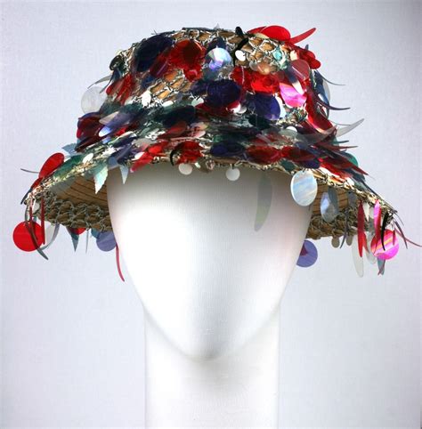 Festive Italian Spangled Sun Hat At 1stdibs Straw Sun Hat Sun Hats