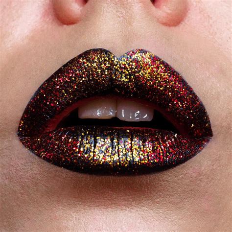 Try To Apply Different Colors Of Glitter On A Black Lipstick 💄 It Gives