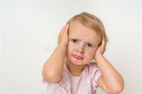 Little Baby With Sad Expression In Face Stock Image Image Of Portrait