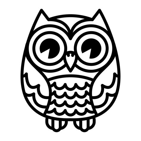 Cute Cartoon Owl Bird With Big Eyes In Sitting Position 540420 Vector