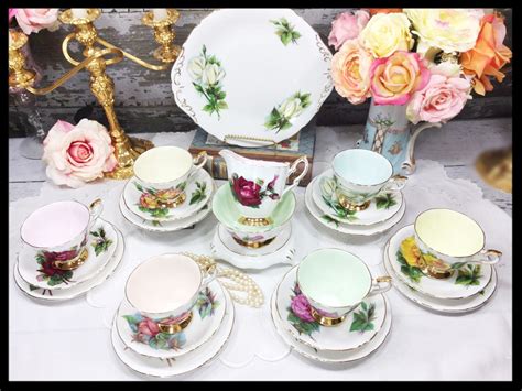 Paragon World Famous Harry Wheatcroft Bone China English 21 Piece Harlequin Tea Set Tea Cup
