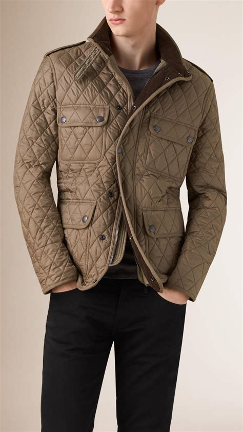 Lyst Burberry Diamond Quilted Field Jacket In Natural For Men