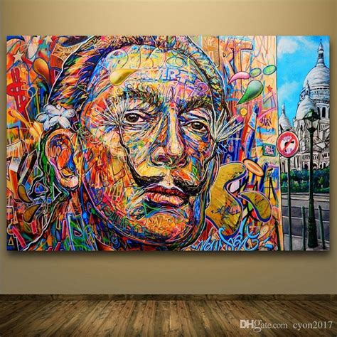 2019 Salvador Dali Abstract Portrait Oil Painting Street