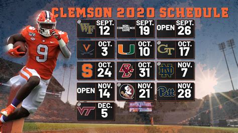 A:representatives of clemson university, the clemson tigers, include nineteen varsity teams which include baseball, soccer, tennis, rowing and many more. 2020 Clemson football schedule released