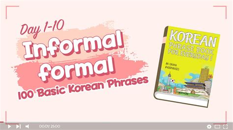 Day Basic Korean Informal Formal Phrases Mis L Speaking