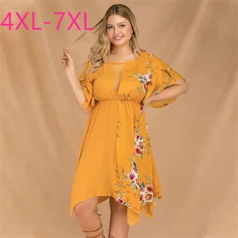 New 2020 Summer Plus Size Midi Dress For Women Large Slim Casual Sexy