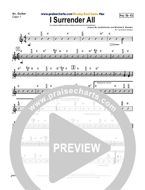 I Surrender All Sheet Music PDF Traditional Hymn PraiseCharts