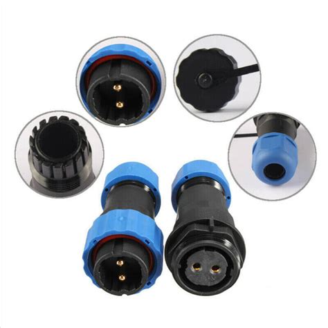 2 Pin Waterproof Connector Ip68 Cable Plug Socket In Line Type