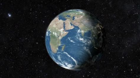 Planet Earth Space Realistic World Globe Spinning Slowly Animation