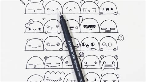 30 Cute Faces Expressions To Doodle By Pic Candle Dengan Gambar