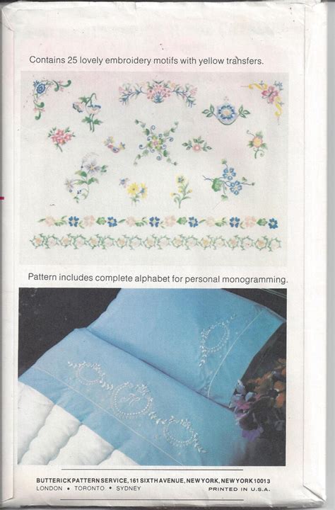 Butterick 5496 Elegant Embroidery Transfer Patterns Including Etsy