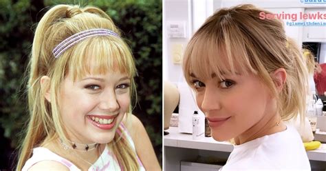 Hilary Duff With Bangs For The Lizzie Mcguire Reboot Popsugar Beauty
