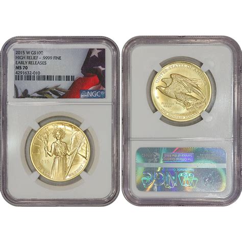 2015 W 100 American Liberty 1 Oz Gold High Relief Coin Ngc Ms 70