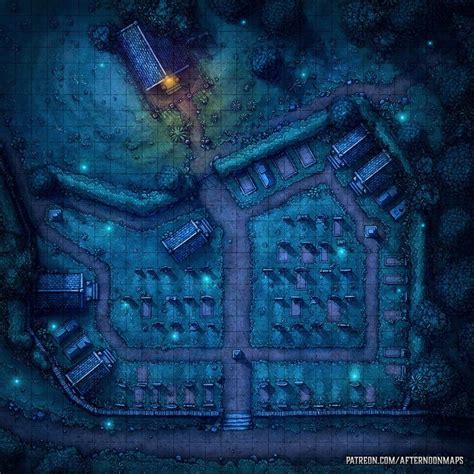 Village Graveyard Battle Map Launch Afternoon Maps On Patreon Dnd World Map Dungeon Maps