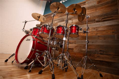 Ludwig Classic Maple 7 Piece Drum Kit Diablo Red Lacquer Mach Lugs