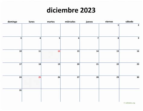 Calendario Diciembre 2023 De México